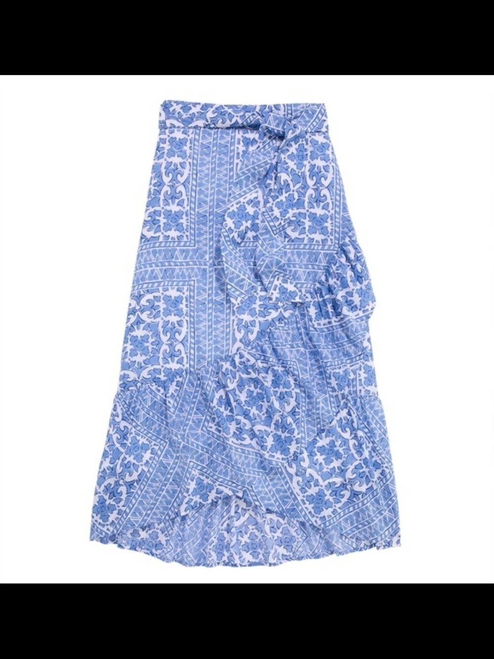 Brand New Vineyard Vines Blue Printed Wrap Maxi Skirt